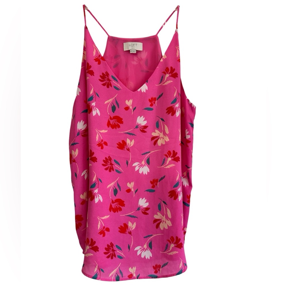 LOFT Bright Pink Floral Camisole Size MP ***Please see note in description***